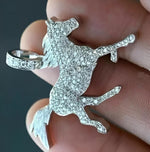 Load image into Gallery viewer, Hip Hop Horse Pendant Iced Out Pendant Moissanite Diamond
