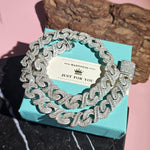 Load image into Gallery viewer, 12mm Silver Iced Out Infinity Chain,Baguette Hip Hop Necklace Chain for Women,Personalized Size Chain 16/18/20/22/24inch,Custom Gift for Her