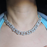 Load image into Gallery viewer, Iced Out 15mm Infinity Chain:  Hip Hop Baguette Diamond Necklace, Personalized Size Women Jewelry