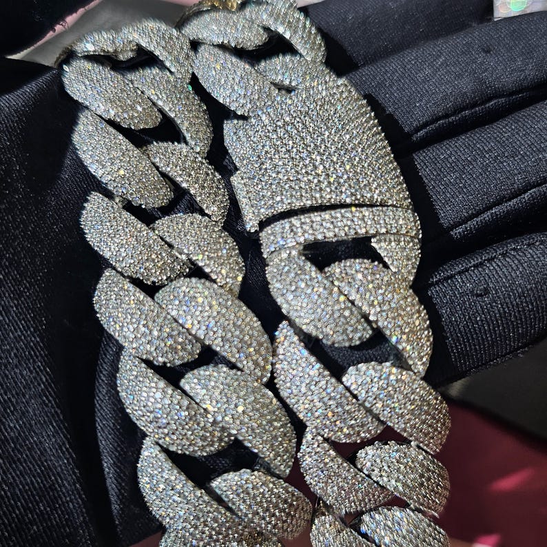 Hip Hop 24mm Big Heavy Miami Cuban Link Chain,Iced Out Necklace for Rapper Men