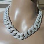 Load image into Gallery viewer, Iced Out 24mm Miami Cuban Link Chain,Mirco Pave Diamond Necklace,Hip Hop Jewelry image 12