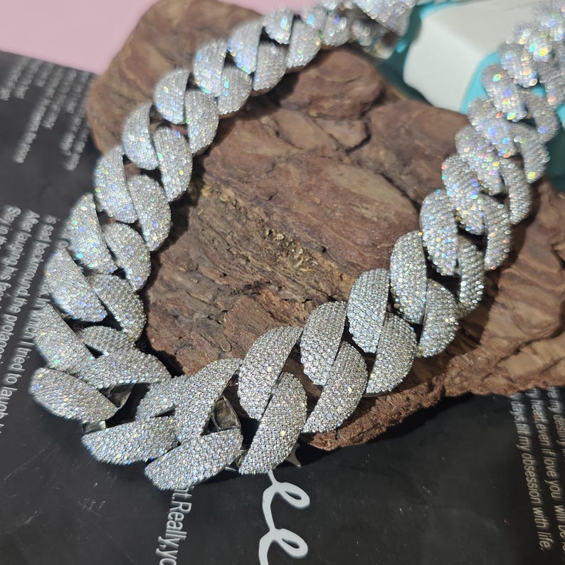 Iced Out 24mm Miami Cuban Link Chain,Mirco Pave Diamond Necklace,Hip Hop Jewelry image 13