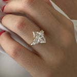 Load image into Gallery viewer, 2 Carat Marquise Five Stone Engagement Ring / Multi Stone Marquise Cut Diamond Ring / 5 Stone Diamond Ring / Yellow Gold 2ct Proposal Ring image 4