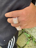 Load image into Gallery viewer, Mens Iced Out Ring Rose Gold Square Iced Out Ring
