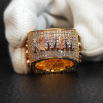 Load image into Gallery viewer, Men Jewelry Custom Name Sign Ring Yellow Gold Plated
