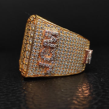 Men Jewelry Custom Name Sign Ring Yellow Gold Plated