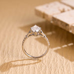 Load image into Gallery viewer, Solid Gold Marquise Cut Moissanite Engagement Ring, Half Pave Bridal Ring, Valentine's Day/ Anniversary/ Birthday Gift for Woman, Wife image 7