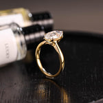 Load image into Gallery viewer, Tulip Set Marquise Cut Moissanite Engagement Ring, Cathedral Setting Wedding Ring, Marquise Affordable Engagement Ring, Anniversary Ring image 1