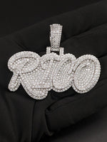 Load image into Gallery viewer, Moissanite Custom Pendant in 925 Silver, Any Letters Customize Chain, Mens Custom Chain, Pass Diamond Tester, Custom Necklace For Men image 1