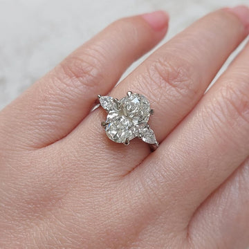 D VVS2 Oval LAB Diamond Engagement Ring , 1-4 Ct Lab Grown Diamond, Hidden Halo Oval Ring, Oval Engagement Ring , Diamond Ring , IGI Diamond image 1