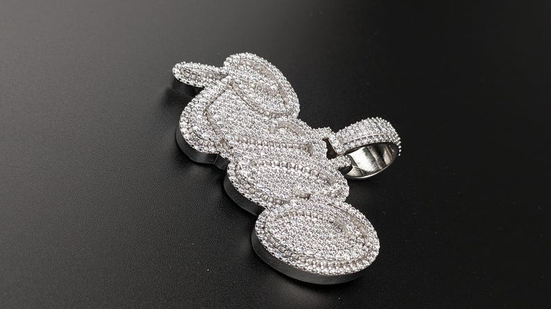 Moissanite Custom Pendant in 925 Silver, Any Letters Customize Chain, Mens Custom Chain, Pass Diamond Tester, Custom Necklace For Men image 7