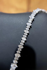 Load image into Gallery viewer, 9.00 Carat Diamond Tennis Bracelet, Marquise Cut Lab Grown Diamond Pave Set Bracelet, 14k White Gold Bracelet for Her image 6