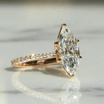 Load image into Gallery viewer, 14k Solid Yellow Gold Engagement Ring,2.25 CT Marquise Cut Moissanite,6 Claw Prongs,Lovely Petal Setting,1.8 MM Cathedral Band,Trends Setter image 1