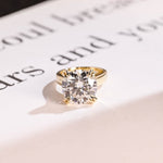 Load image into Gallery viewer, Solid Gold 3mm Band Round Moissanite Engagement Ring, Aniversary Gift for Her, RS-0327-6-A image 5