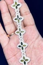 Load image into Gallery viewer, Unique Men's Green Peridot Marquise Cut Bracelet, Infinity Link &amp; VVS Diamond, Four-Leaf Clover Charm, Tester Approved image 7