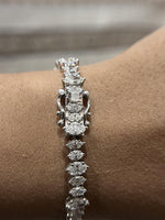 Load image into Gallery viewer, 9.00 Carat Diamond Tennis Bracelet, Marquise Cut Lab Grown Diamond Pave Set Bracelet, 14k White Gold Bracelet for Her image 4
