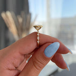 Load image into Gallery viewer, 3.00 Ct Lab-Grown Diamond Oval Engagement Ring: Gold Bezel Set with Marquise Accents image 3
