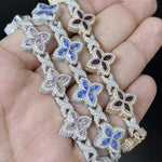Load image into Gallery viewer, Iced Out Clover Bracelet: VVS Moissanite Diamond, Sterling Silver Link image 4