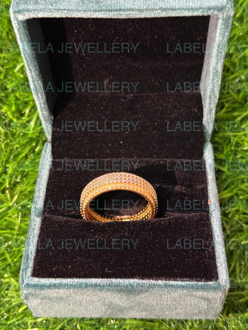 Men's Iced Out DEF VVS Moissanite Diamond Ring Fully Iced Out Diamond Ring Band Ring Man Diamond Ring Diamond Mens Ring Hip Hop Diamond Ring image 4
