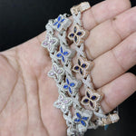Load image into Gallery viewer, Iced Out Clover Bracelet: VVS Moissanite Diamond, Sterling Silver Link image 5