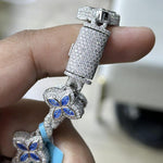 Load image into Gallery viewer, Iced Out Clover Bracelet: VVS Moissanite Diamond, Sterling Silver Link image 7