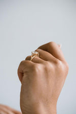 Load image into Gallery viewer, Pear Cut Moissanite Engagement Ring: Three Stone 925 Sterling Silver image 4