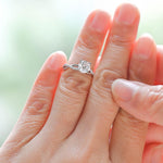 Load image into Gallery viewer, Solid Gold Twisted Band Round Cut Moissanite Engagement Ring, Infinity Promise Ring, Dainty Proposal Ring, Anniversary Gifts for Women Wife image 3
