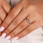 Load image into Gallery viewer, Yellow gold ring engagement with a round brilliant cut diamond for timeless elegance.