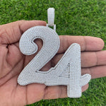 Load image into Gallery viewer, custom moissanite pendant in 925 silver, iced out pendant in vvs moissanite, hip hop pendant, customize any letters or number, 4 inch height iced out chain pass diamond tester, best birthday gift