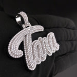 Load image into Gallery viewer, Custom moissanite pendant in 925 silver, any letters women necklace, moissanite letter pendant, Women moissanite necklace, moissanite chain in any letters