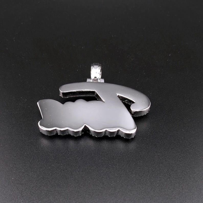 Custom moissanite pendant in 925 silver, any letters women necklace, moissanite letter pendant, Women moissanite necklace, moissanite chain in any letters