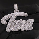 Load image into Gallery viewer, Custom moissanite pendant in 925 silver, any letters women necklace, moissanite letter pendant, Women moissanite necklace, moissanite chain in any letters