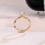 Load image into Gallery viewer, Solid Gold Twisted Band Round Cut Moissanite Engagement Ring, Infinity Promise Ring, Dainty Proposal Ring, Anniversary Gifts for Women Wife image 9