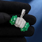 Load image into Gallery viewer, Real Moissanite Money Grab Pendant Iced Out Hip Hop Pendant | Chunky Moissanite pendant | 10K Gold | Custom Handmade Pendant image 6