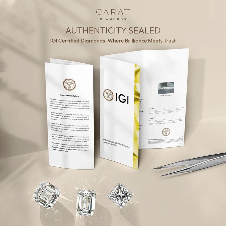 IGI certified radiant diamond ring with side marquise stones.