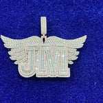 Load image into Gallery viewer, JM Moissanite Pendant in 14k rose gold pass diamond tester, any letters custom moissanite charm, rapper jewelry, birthday gift, mens iced out pendant, moissanite necklace