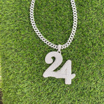 Load image into Gallery viewer, custom moissanite pendant in 925 silver, iced out pendant in vvs moissanite, hip hop pendant, customize any letters or number, 4 inch height iced out chain pass diamond tester, best birthday gift