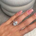 Load image into Gallery viewer, Show-Stopping Engagement Ring / 5.50 Carat Pear Shaped Luxurious Diamond Ring / IGI Certified E-VVS2 / 18k White Gold / Hidden Halo &amp; Pave image 3