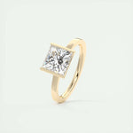 Load image into Gallery viewer, Engagement Ring, Moissanite Ring, 10k Solitaire Ring, 2 Carat Diamond, Bezel Setting Ring,