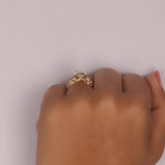 Load image into Gallery viewer, Lab Grown 1.0-3.0 CT Round Diamond 14K White Gold Cluster Engagement Ring image 3