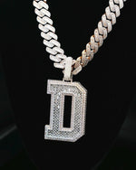 Load image into Gallery viewer, Emerald cut VVS1 Moissanite Layered Letter Pendant
