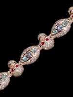 Load image into Gallery viewer, Custom Evil Eye Link Bracelet, VVS1 Moissanite, Iced Out 925 Silver, Heavy Quality, 10K Gold Finish