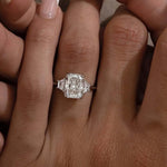 Load image into Gallery viewer, Radiant Cut Lab Created Diamond Three Stone Ring 1–3 CT IGI Certified Anniversary Wedding Ring for Her image 5