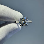 Load image into Gallery viewer, 2.5ct Moissanite Engagement Ring: Round Hidden Halo, Pave Band Luxury Ring Gold Platinum Jewelry image 2