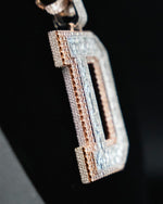 Load image into Gallery viewer, Emerald Cut VVS1 Moissanite Letter Pendant | Custom Chunky Iced Out 925 Sterling Silver Moissanite Diamond | Handmade Gift For Him &amp; Her image 5