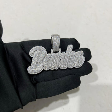 Unisex VVS Moissanite pendant in 925 silver, personalized jewelry in any letters, moissanite letter pendant pass tester, custom moissanite pendant, hip hop pendant, best birthday gift