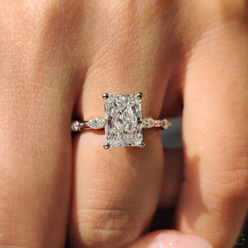 Marquise side stone ring adds shape and structure.