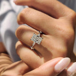 Load image into Gallery viewer, 5 diamond ring designed with radiant center sparkle.