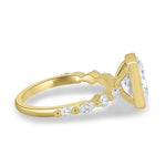 Load image into Gallery viewer, 3.00 Ct Lab-Grown Diamond Oval Engagement Ring: Gold Bezel Set with Marquise Accents image 5