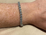 Load image into Gallery viewer, Lab Created Princess Cut Diamond Tennis Bracelet: Platinum Plated Sterling Silver 6.5 inch image 3